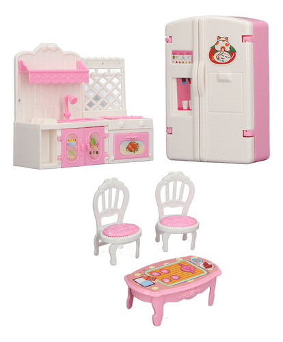 Set De Muebles De Cocina Dollhouse, Heladera En Miniatur