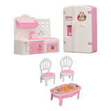 Set De Muebles De Cocina Dollhouse, Heladera En Miniatur