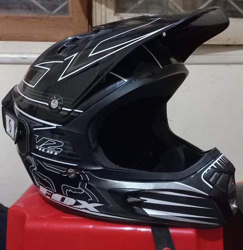 Casco Motocross Fox V2 Pilot Brillante