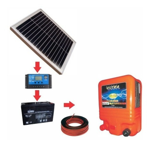 Impulsor Cerca Eléctrica Kit Solar 75 Km 45ha 2.5j +obsequio