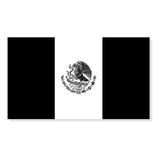 Sticker Bandera De México. Vinil Negro Mate Transparente.