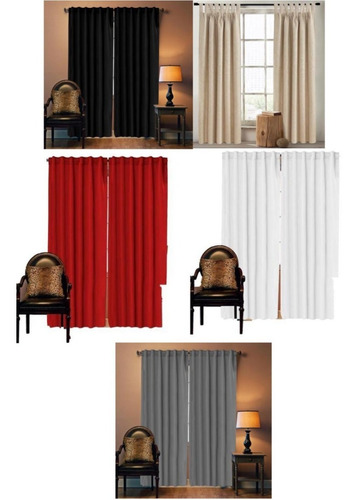 Juego De Cortinas Blackout Textil 280x250 Colores Para Colga