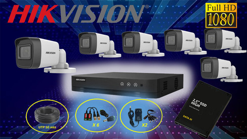 Kit Seguridad Hikvision Dvr 16 Canales 1080p Lite + 6 Bullet