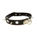 Choker De Cuero Con Puas Y Argolla D Collar Bdsm