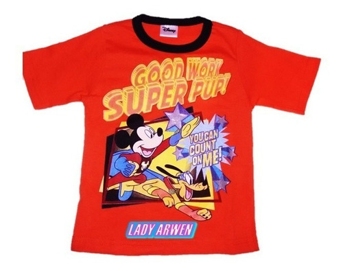 Mickey Mouse Playera Naranja Camiseta Unisex Niñ@ Original