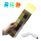 Lámpara Antorcha Minecraft Juguete Recargable 4 Colores