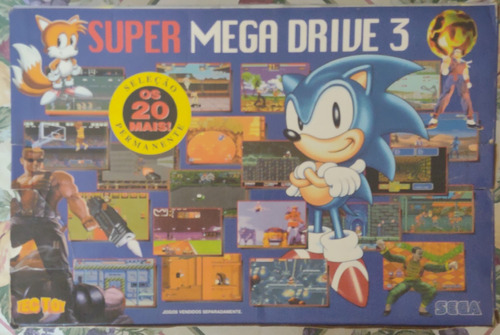 Vídeo Game Mega Drive 3 Sega 1995 Os 20 Mais Na Caixa 