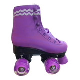 Patines Morado, Con Luces Led (4 De Patines) 30,32,34