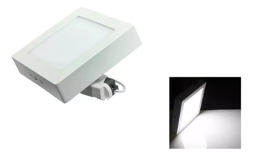 X10 Foco Panel Plafón Led 18w Sobrepuesto Cuadrado Luz Frío