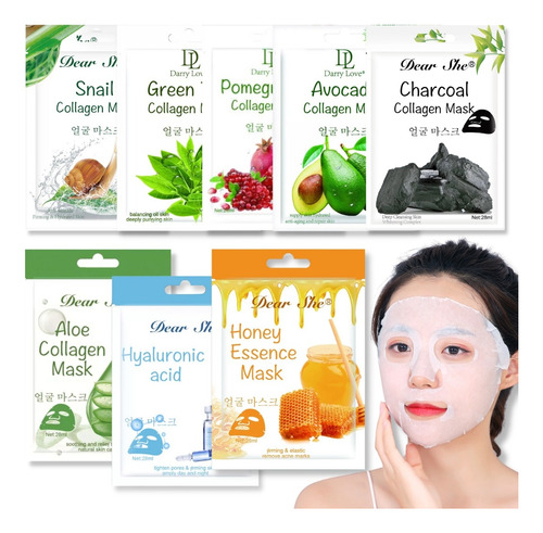 4 Mascarillas Faciales Natural Hidratantes Exfoliante Mask