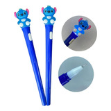 Kit 2 Caneta Divertida Stitch Acende Luz Led Papelaria Fofa