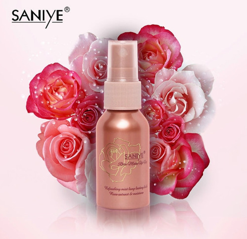 Fijador De Maquillaje Agua De Rosas Saniye Original 