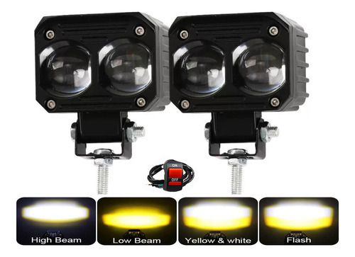 Par Faros Auxiliares Hi/lo Doble Color Exploradora Moto  [u]