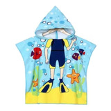 Toalla De Baño Playa Piscina  Nadar Con Capucha Niños Ct1d