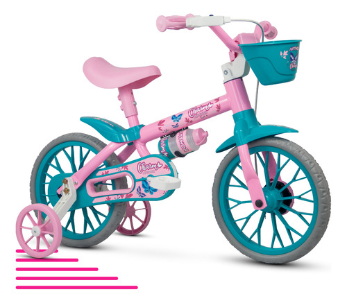 Bicicleta Aro 12 Charm Criança Bike Rosa Cestinha Infantil