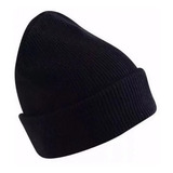 Touca Lisa Preto Unissex  Gorro Estilo Inverno De Lã