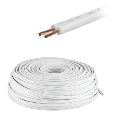 10 Mts Cable Tipo Pot Duplex Calibre 10 Flexible 100% Cobre Cubierta Blanco | Meses sin interés