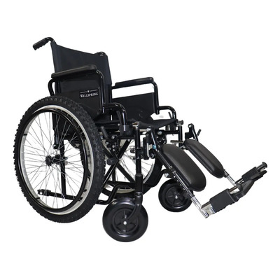 Silla De Ruedas Todo Terreno Con Elevapiernas Premium Color Negro | Envío gratis