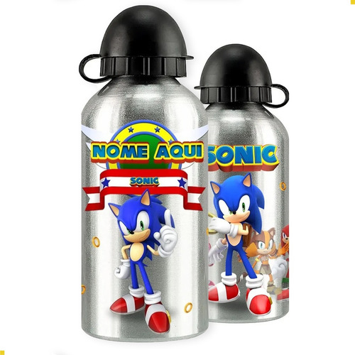Squeeze Sonic Personalizada Com Nome Alumínio 500ml