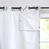100 White Blackout Window Curtain Liner Panels Rod   Be...