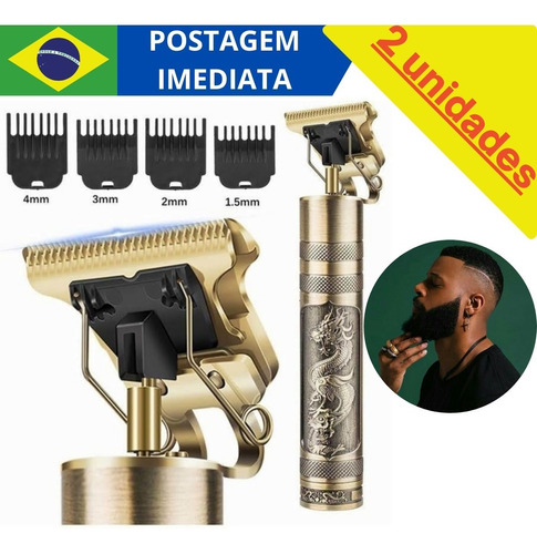 Maquina De Acabamento Cabelo E Barba Profissional Usb 2un.