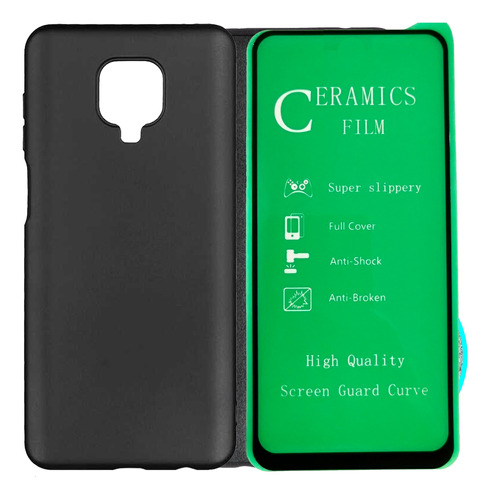 Silicon Case Con Gamuza + Vidrio Para Xiaomi Note 9s / 9pro