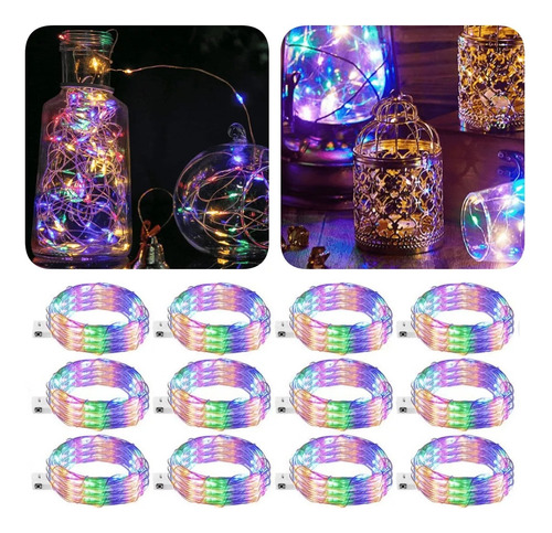 10x Fio Led Luz Color Fada Decoração De Natal Pisca Pisca 2m