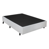 Cama Box Casal Courino Linho Branco 138x188x38 Cm