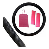 Cubre Volante Pana C/brillos + Bolsita+ C/cinturones Rosa