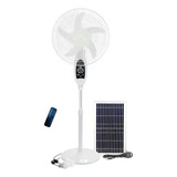 Ventilador Solar Recargable Luz Led Y Control 9 Velocidades