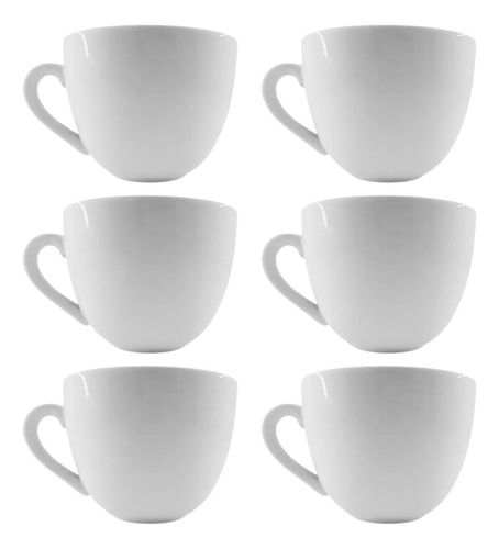 Taza Desayuno Porcelana Tsuji 245ml Línea 1900 Blanca X6 Uni