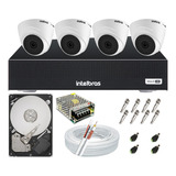 Kit Cftv 4 Câmeras Segurança Dome Ir Dvr Mhdx 1104 Intelbras