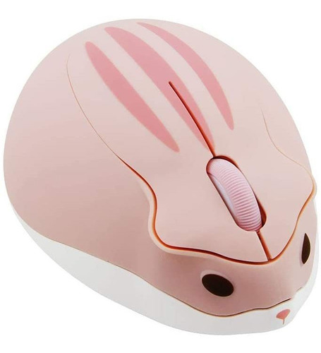 Mouse Inalambrico Con Forma De Hamster Para Laptop Mac Rosa