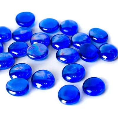Kit 3 Pacote Gema Vidro Pedra Artificial Azul Espelhada 900g | Parcelamento sem juros