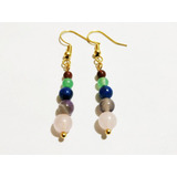 Aretes Chakras Cuarzos Rosa Amatista Jade Granate Envio