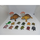 Set Lote 2 Tortuga 17cm Aprox 10 Tortuguitas Figura Juguete