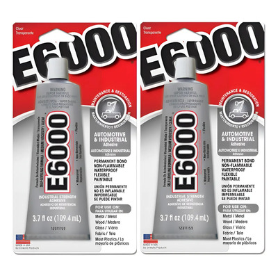 2 Adhesivos E6000 3.7 Onzas 109.4 Ml Automotriz E Industrial Transparentre