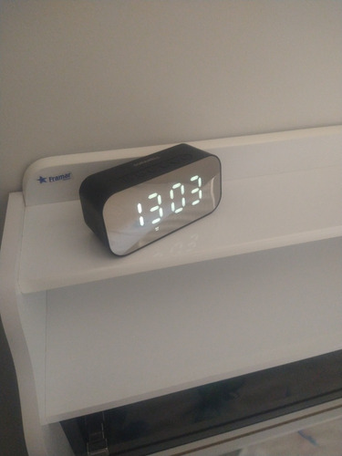 Caixinha Bluetooth Rádio Relógio Hora Espelhada Despertador