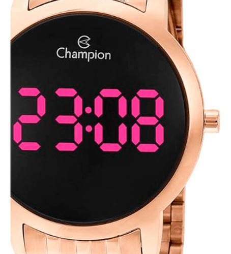 Relogio Feminino Champion Original Digital Rose Led Rosa