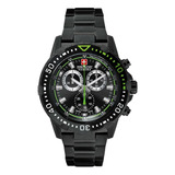 Reloj Swiss Military Empavonado Negro Crono 06.5172.13.007
