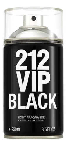 212 Vip Black Body Spray 250ml Masculino + Amostra De Brinde