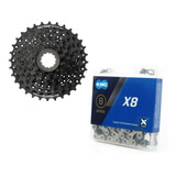 Cassete Shimano Altus Hg31 11-32 + Corrente Kmc X8 Prata 8v