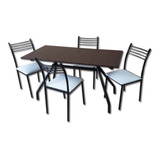 Juego Comedor Cocina Combo Paris Mesa 1.2 X 60 + 4 Sillas Reforzadas Caño Pintado Apilables Directo Garantia  Fabrica Cl