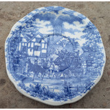 Antiguo Platito Ceramica Mesa Oxford Vitramix Azul Paisaje