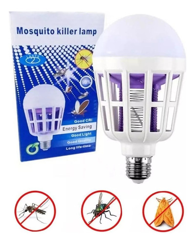 Lampara Led 12w Mata Moscas Mosquitos Insectos E27 X2 Unid