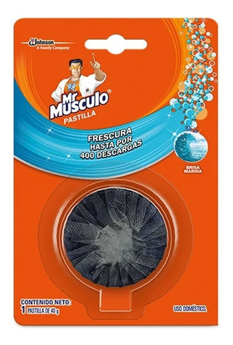 Pastilla Azul Desinfectante P/baño Mr Múculo® Redonda, 40 Gr