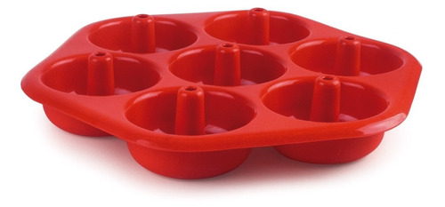 Molde Para Donas Especial Microondas Silicona Free Bpa Ibili Color Rojo