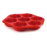 Molde Para Donas Especial Microondas Silicona Free Bpa Ibili Color Rojo