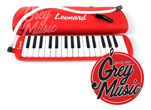 Melodica Leonard M32ard Piano 32 Notas Con Funda- Color Rojo