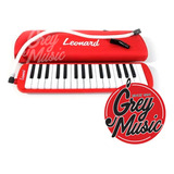 Melodica Leonard M32ard Piano 32 Notas Con Funda- Color Rojo
